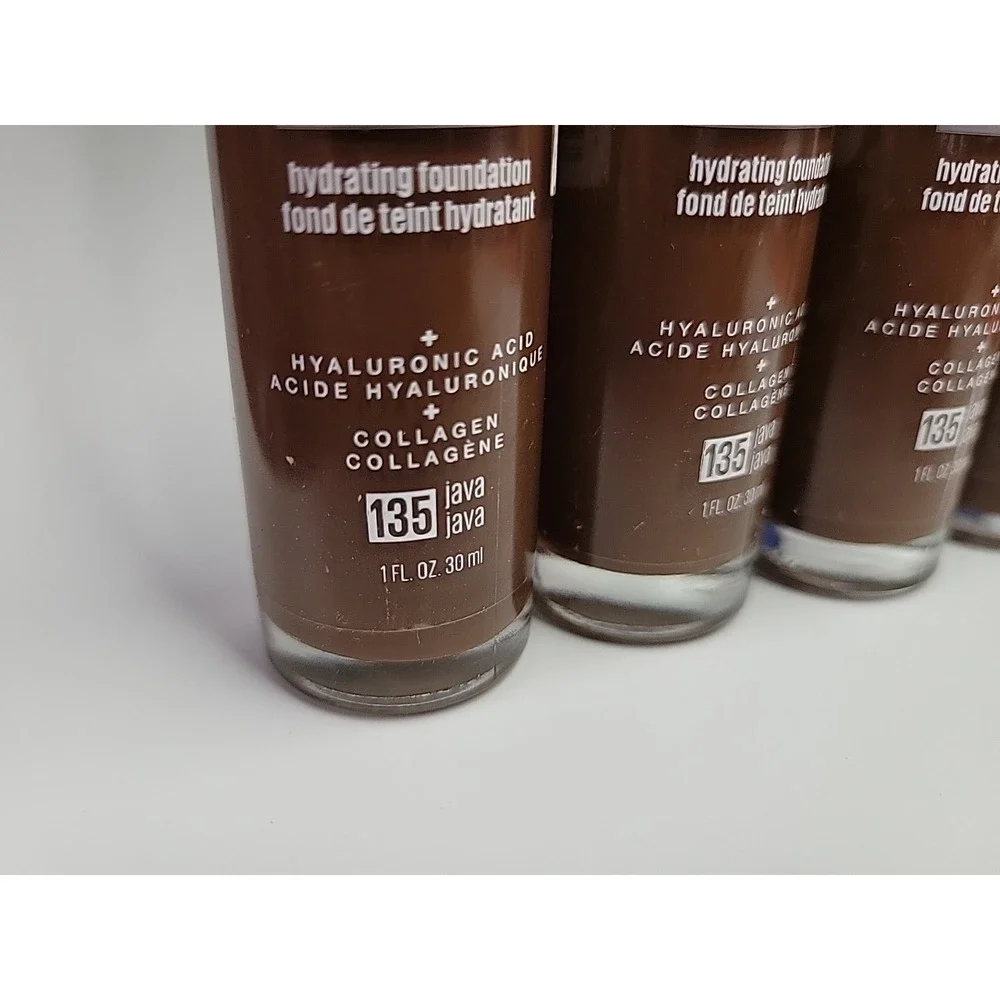 4 Maybelline Dream Radiant Liquid Hydrating‎ Foundation w. Collagen 135 Java 1oz